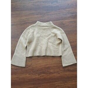The Reset Cropped Mock Neck Camel Cashmere Wool Sweater Size XS Preppy Designer